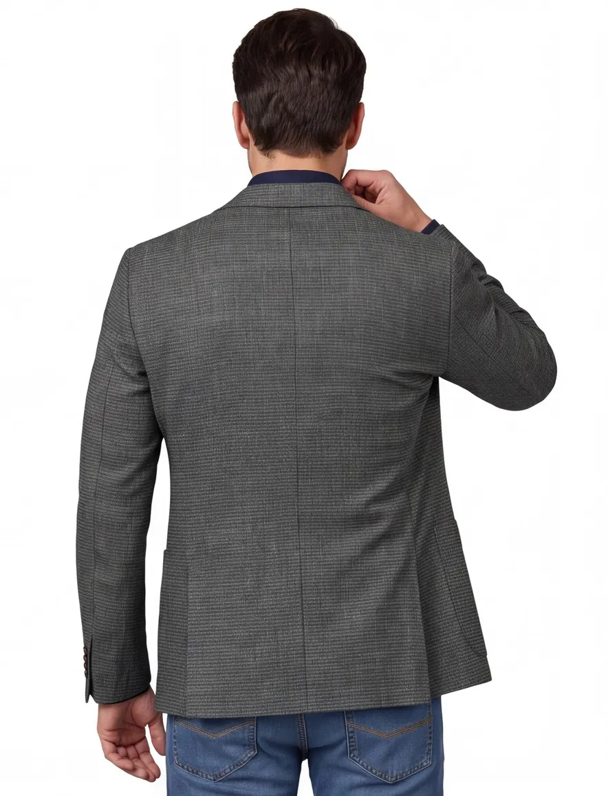 Dressler colbert donkergroen Shaped fit gemêleerd slim fit