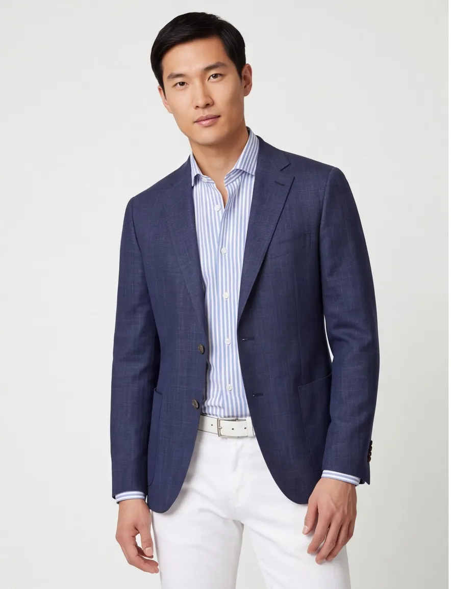 Dressler colbert donkerblauw effen wol slim fit Shaped Fit