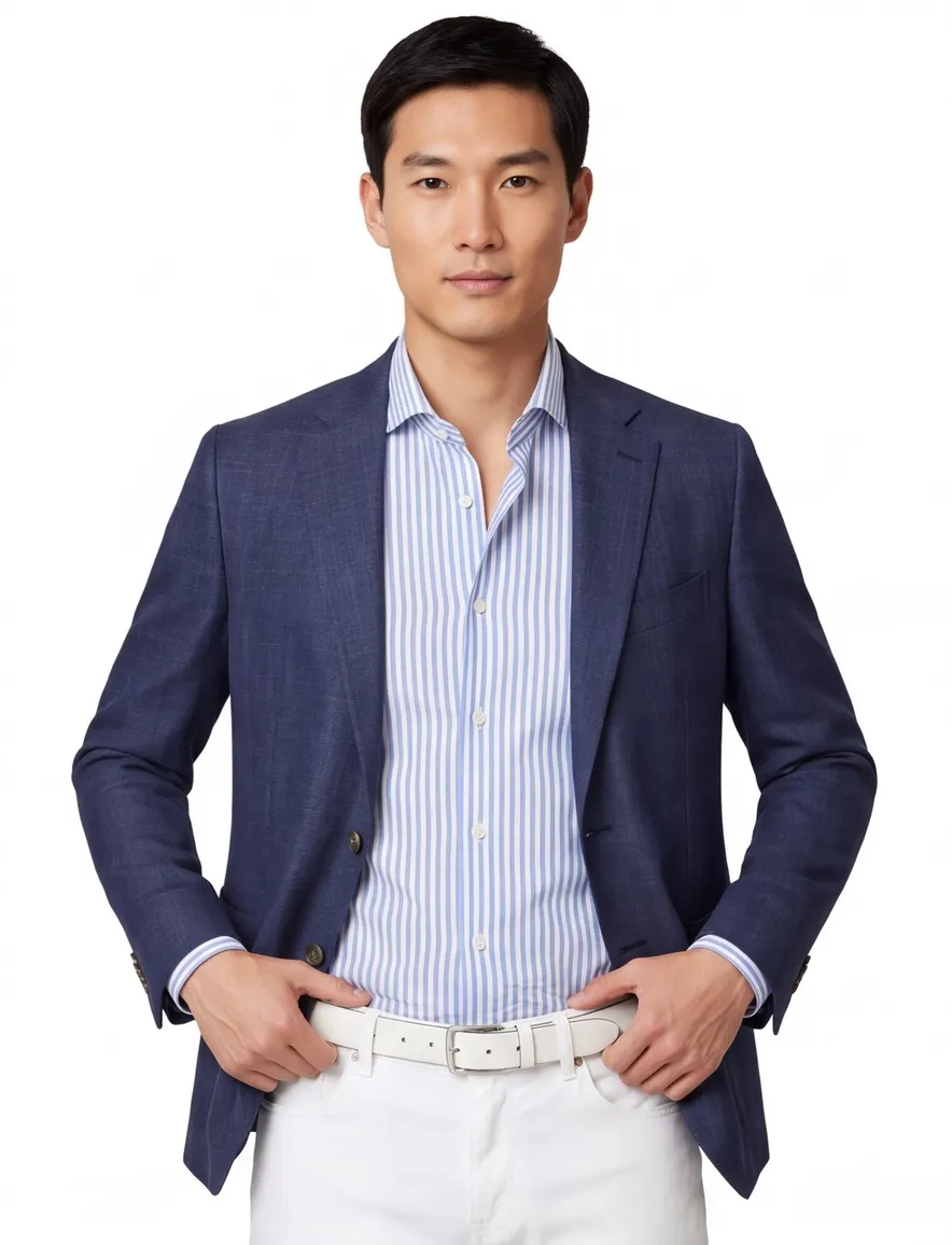 Dressler colbert donkerblauw effen wol slim fit Shaped Fit