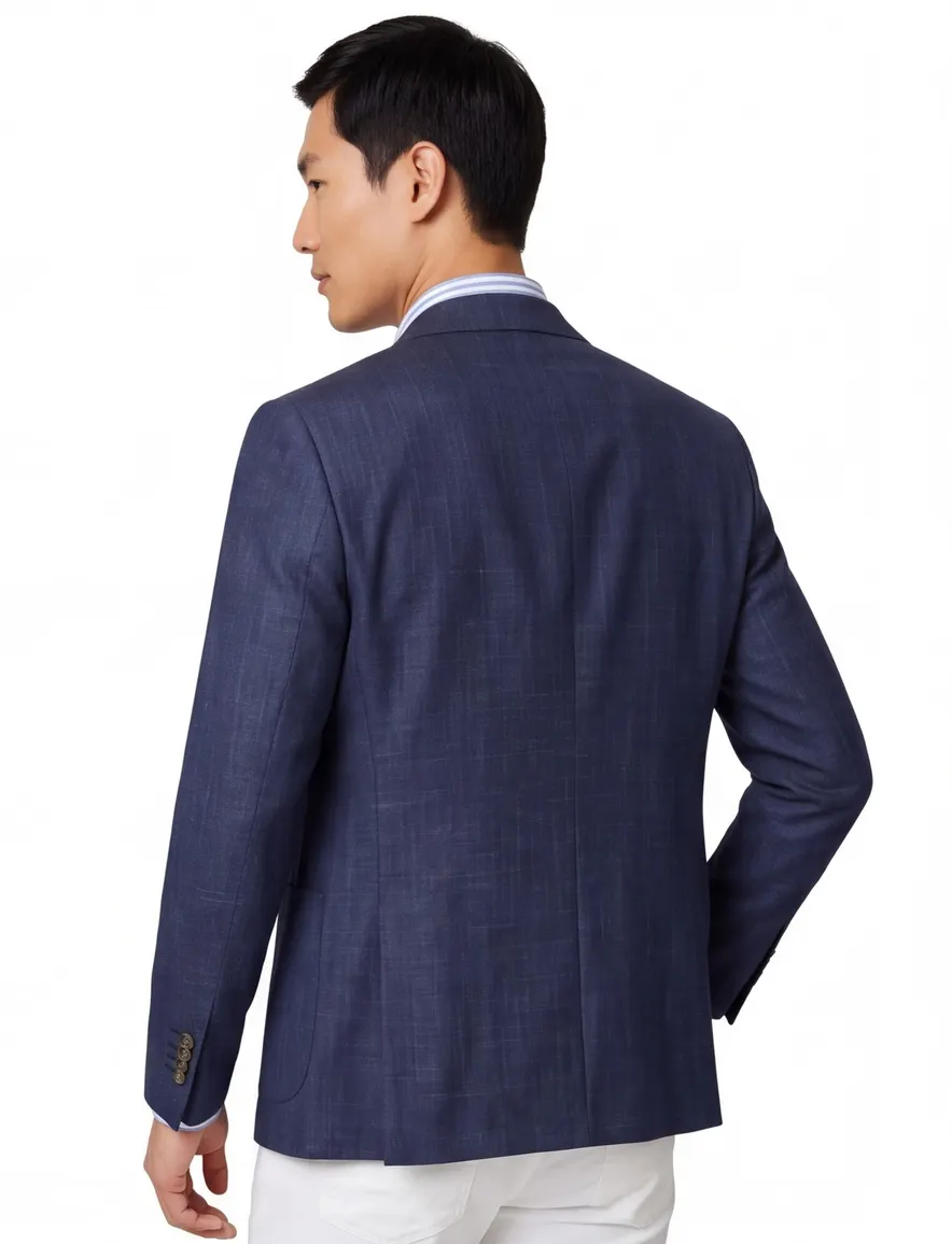 Dressler colbert donkerblauw effen wol slim fit Shaped Fit