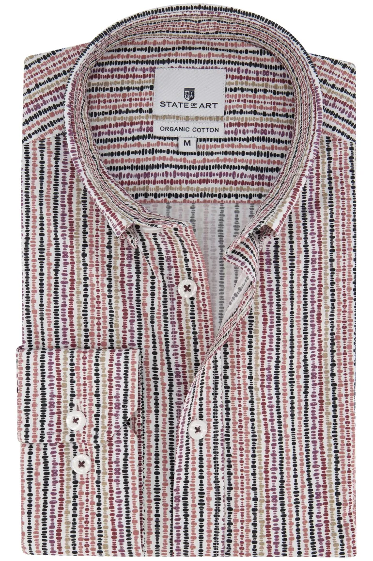 State of Art overhemd roze paart stretch