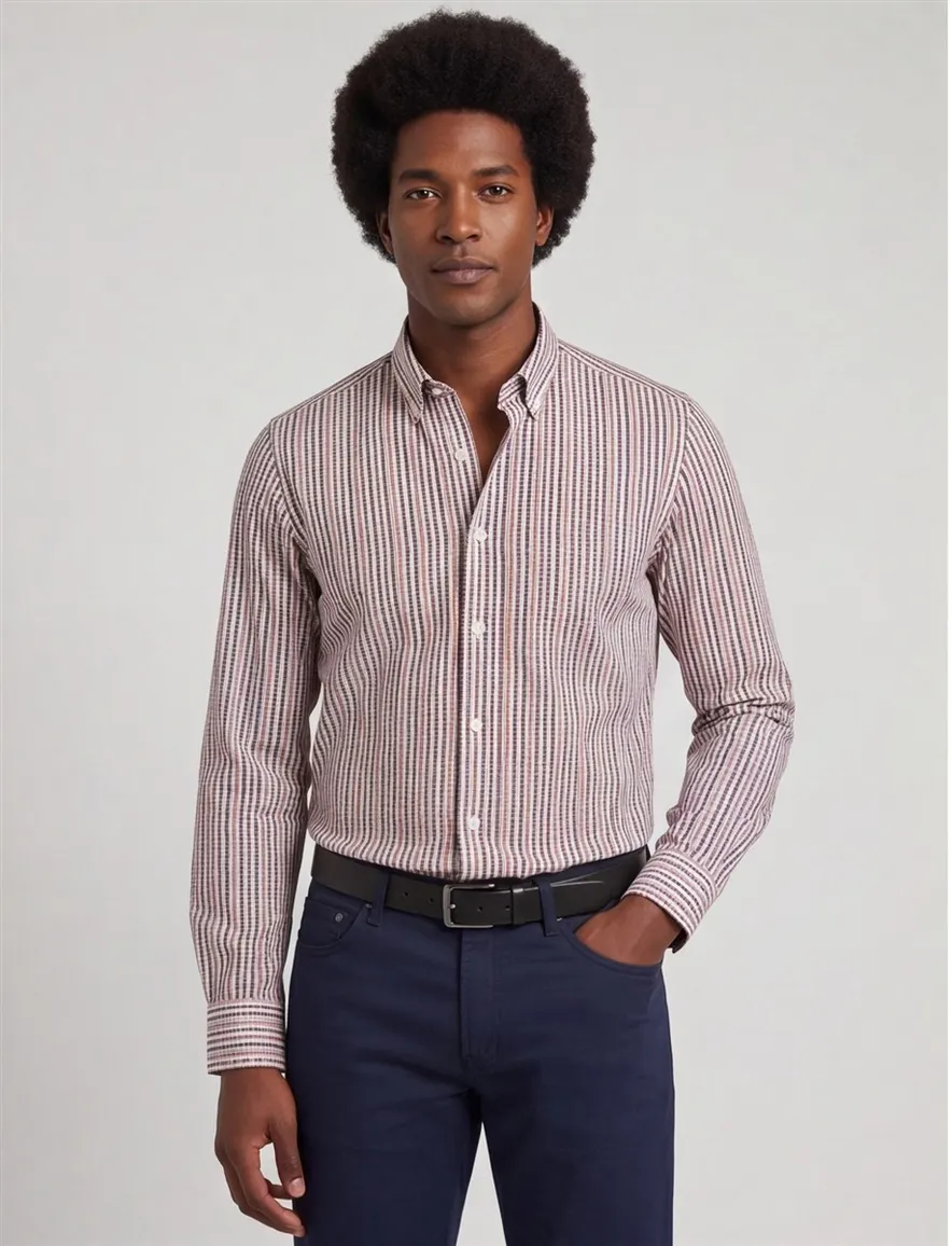 State of Art overhemd roze paart stretch