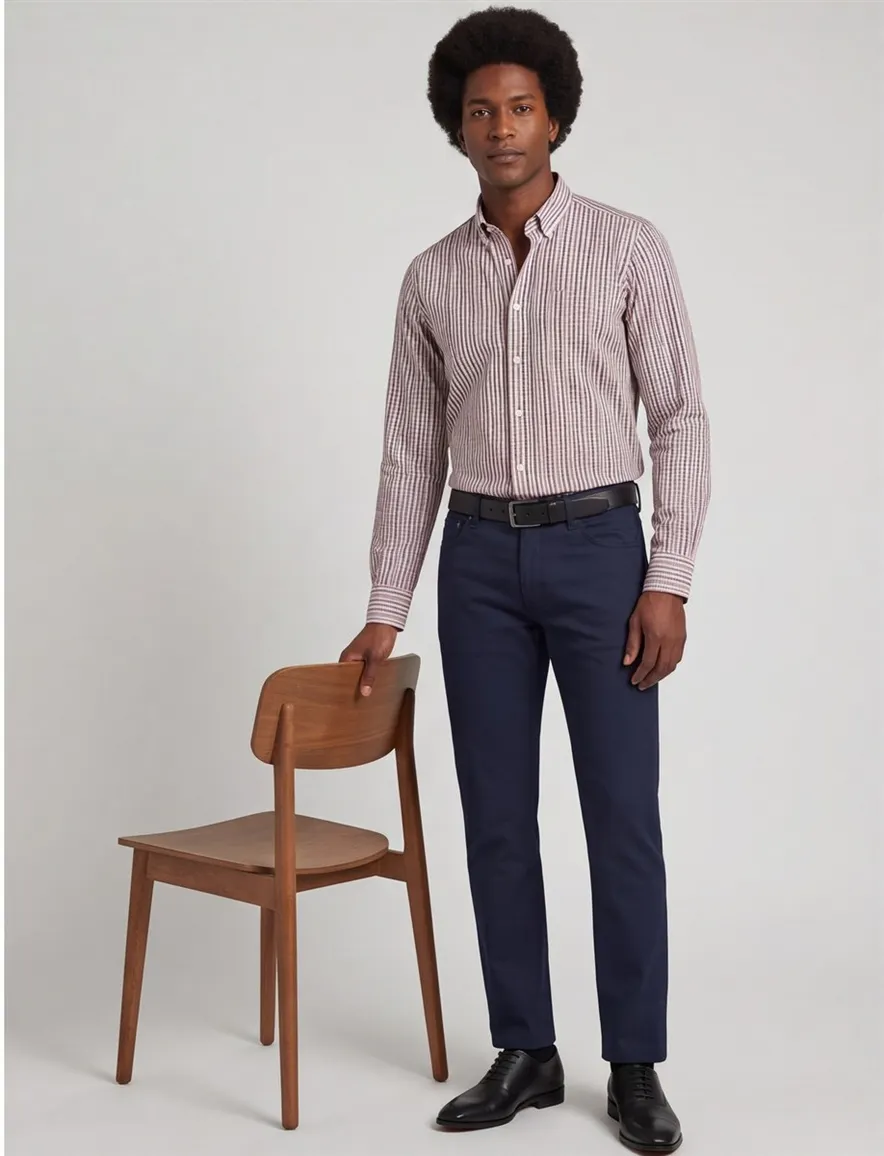 State of Art overhemd roze paart stretch