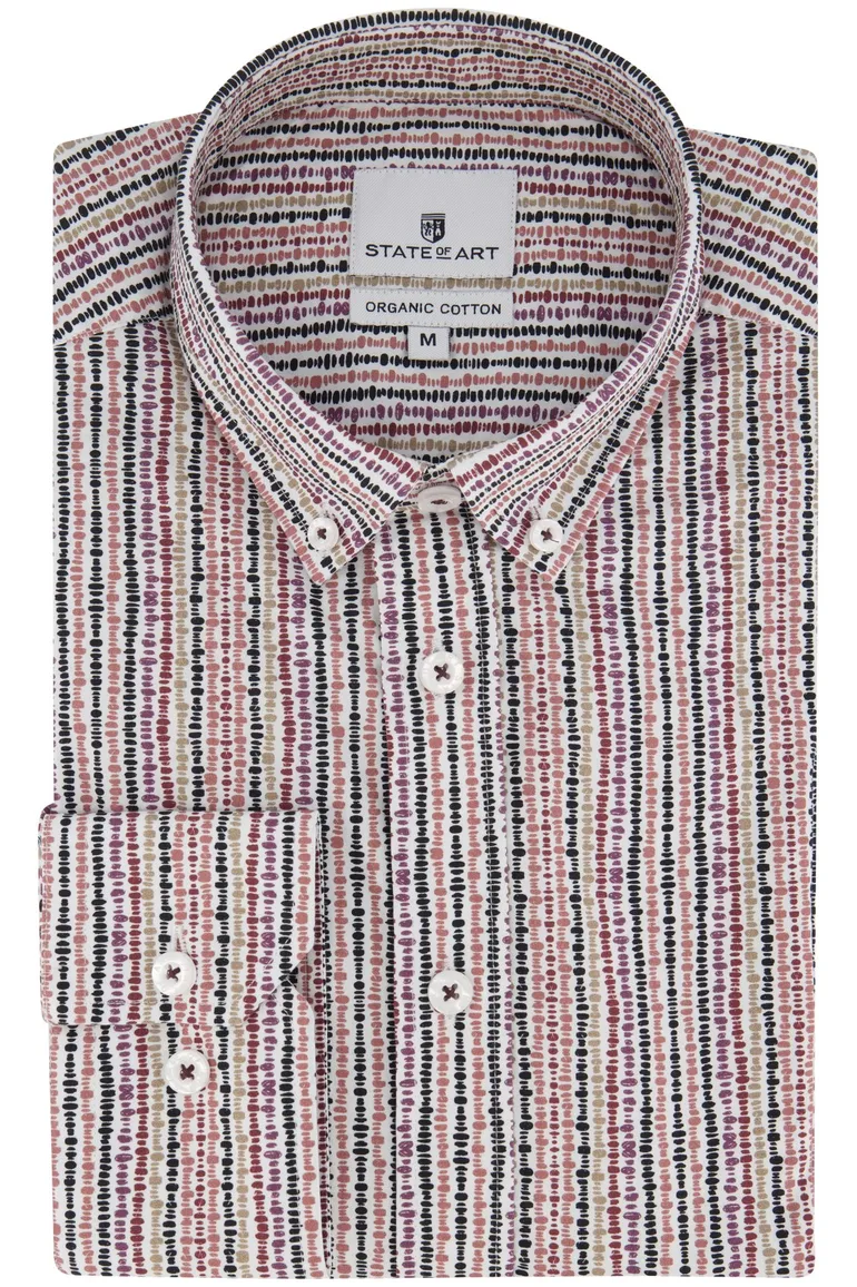 State of Art overhemd roze paart stretch