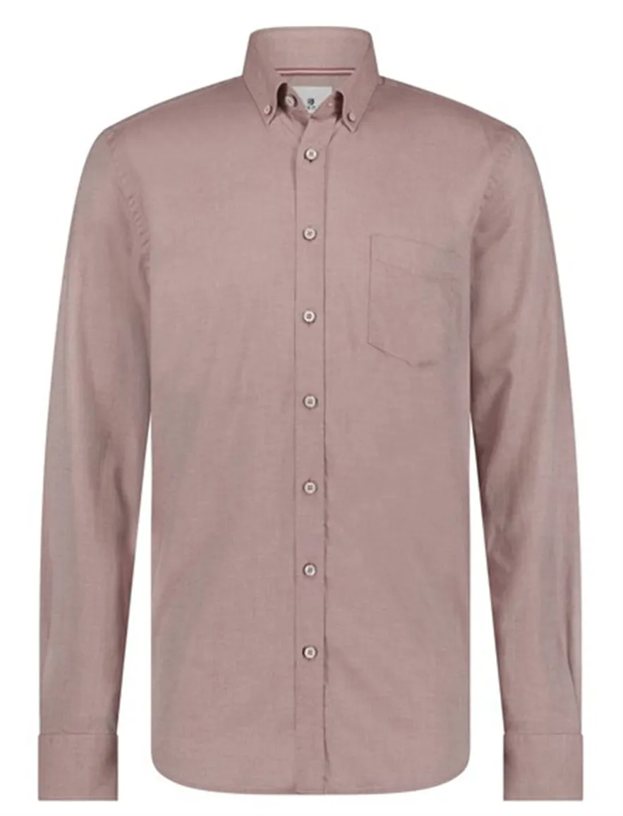 State of Art casual overhemd wijde fit roze effen katoen