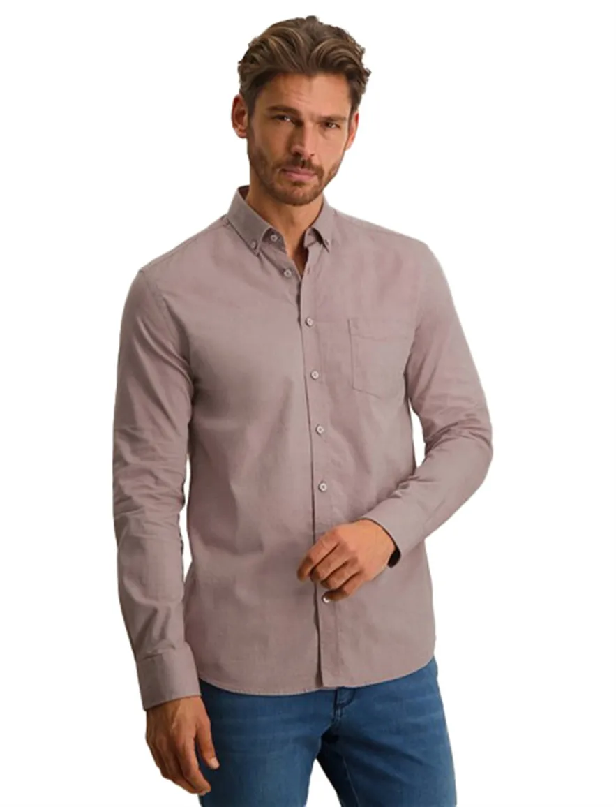 State of Art casual overhemd wijde fit roze effen katoen