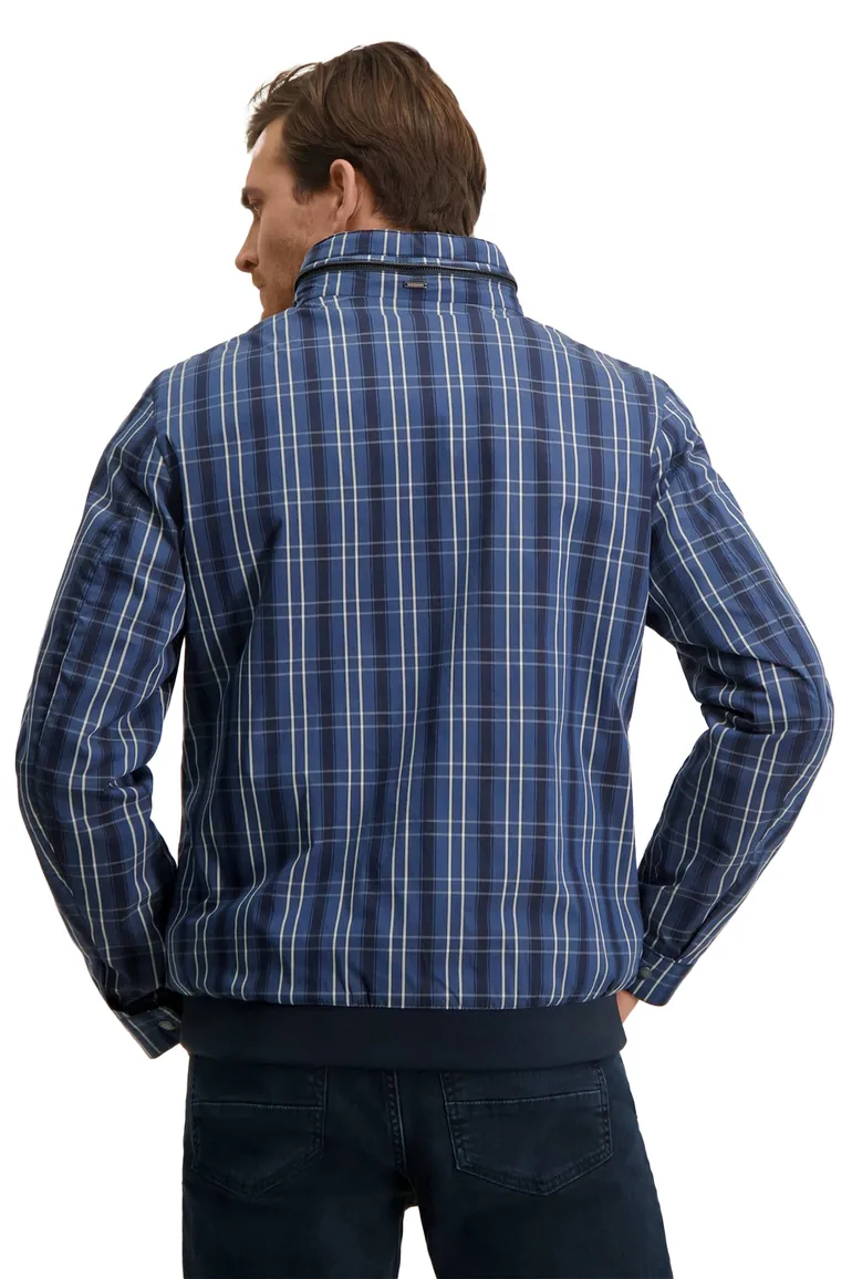 State of Art tussenjas blauw geruit katoen