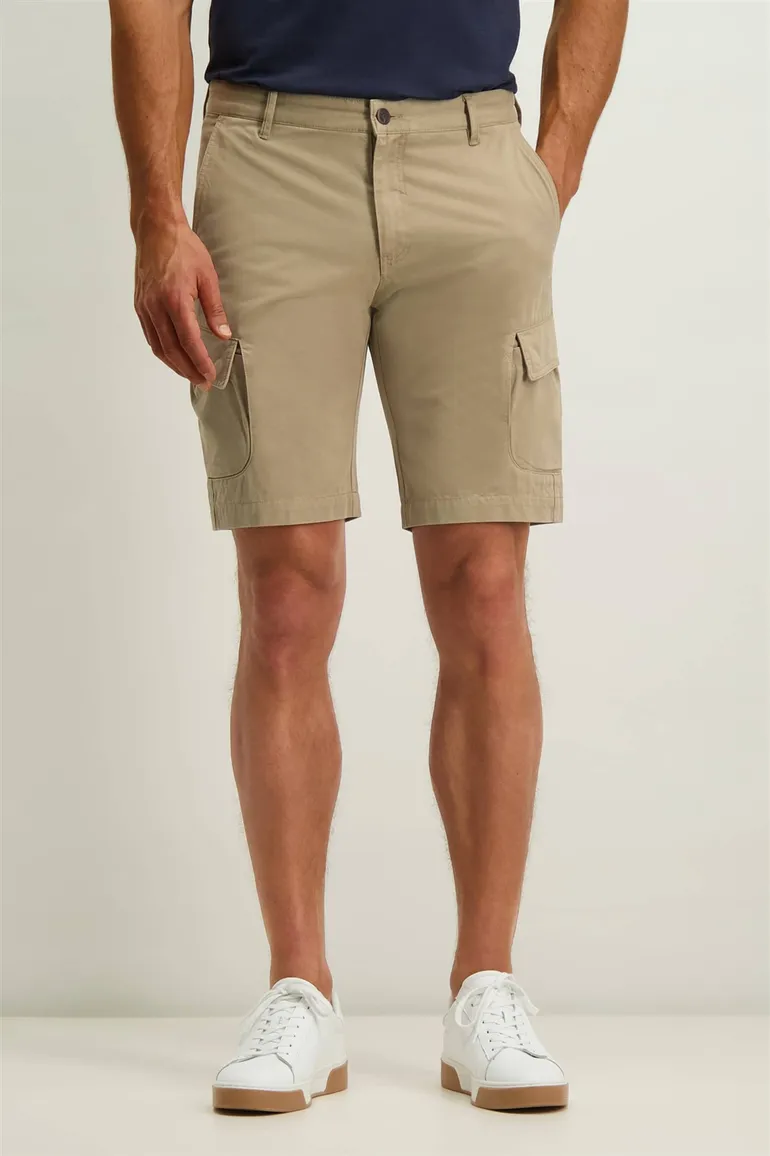 State of Art korte broek beige effen 100% katoen