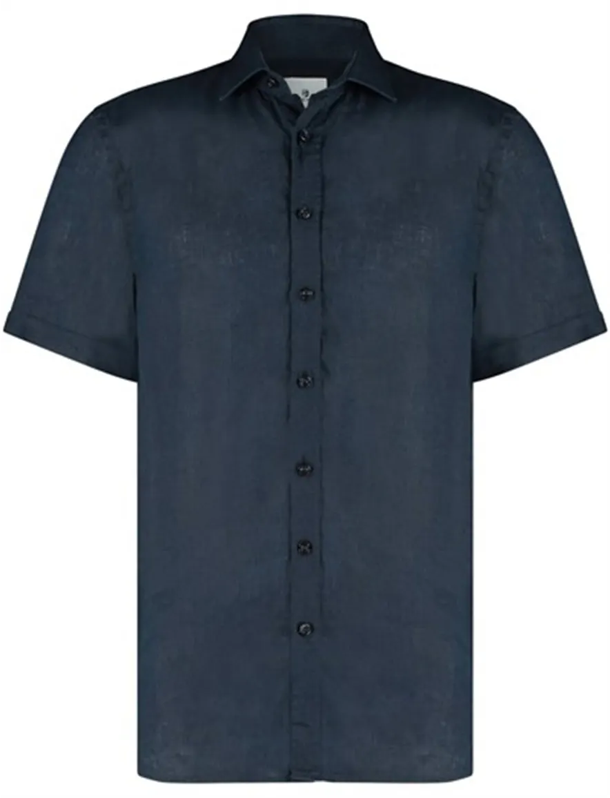 State of Art overhemd korte mouw donkerblauw