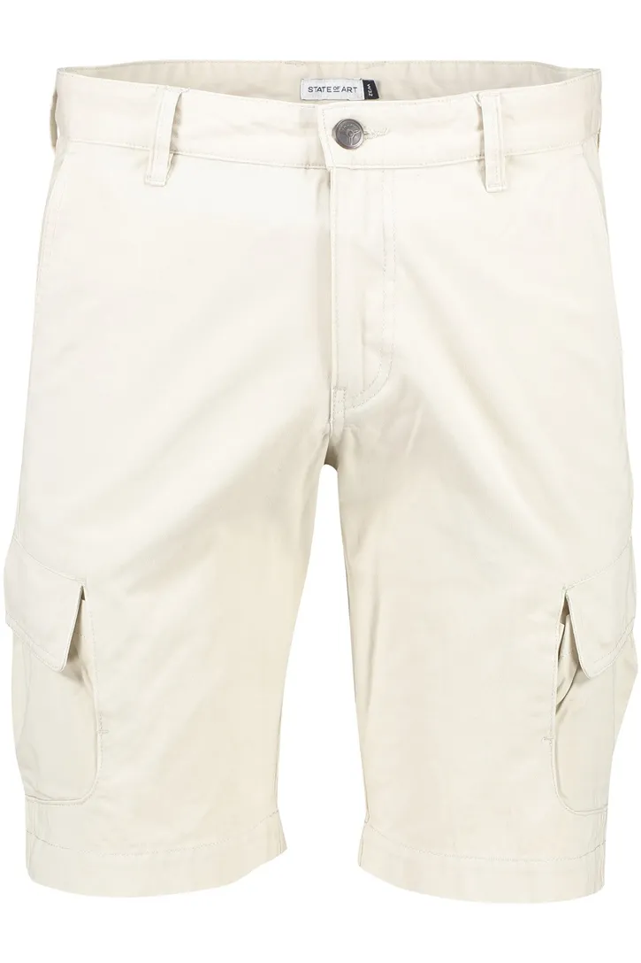 katoenen State of Art korte broek effen wit