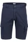 katoenen State of Art Bermuda effen donkerblauw