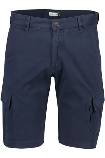 State of Art State of Art Bermuda effen donkerblauw cargo katoen