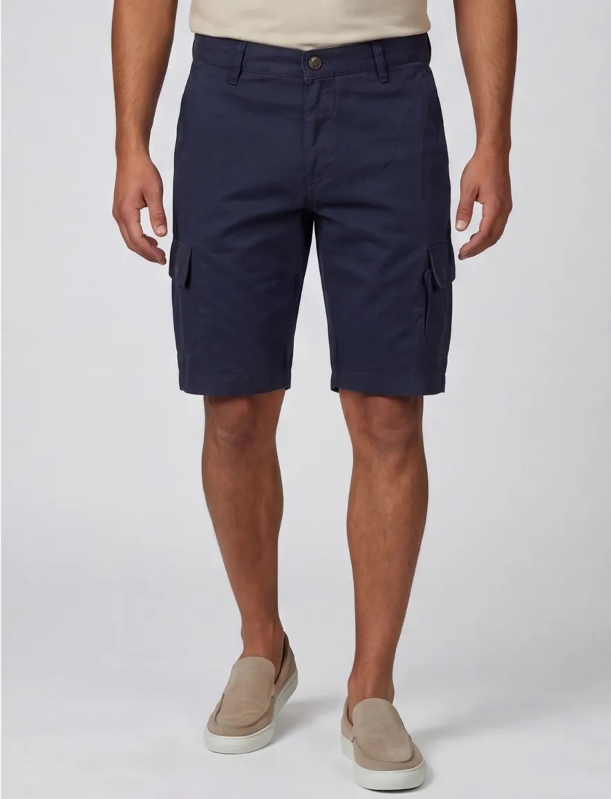 State of Art Bermuda donkerblauw katoen