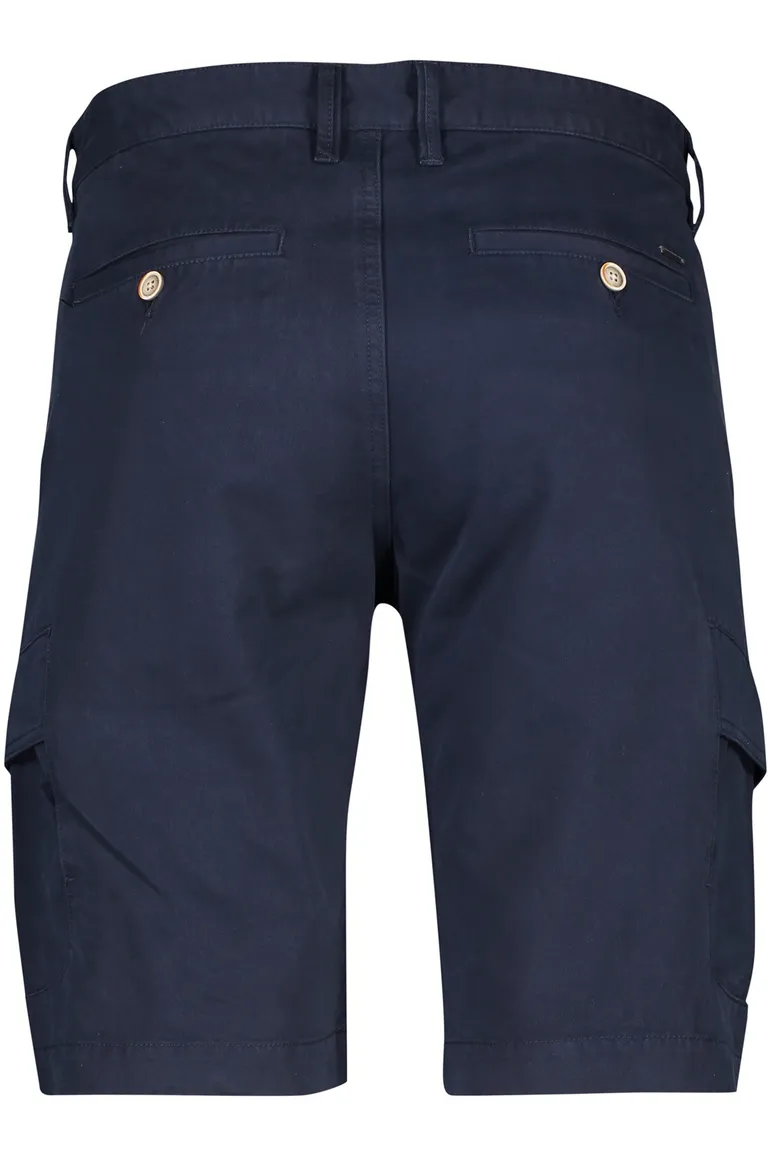 State of Art Bermuda effen donkerblauw cargo katoen
