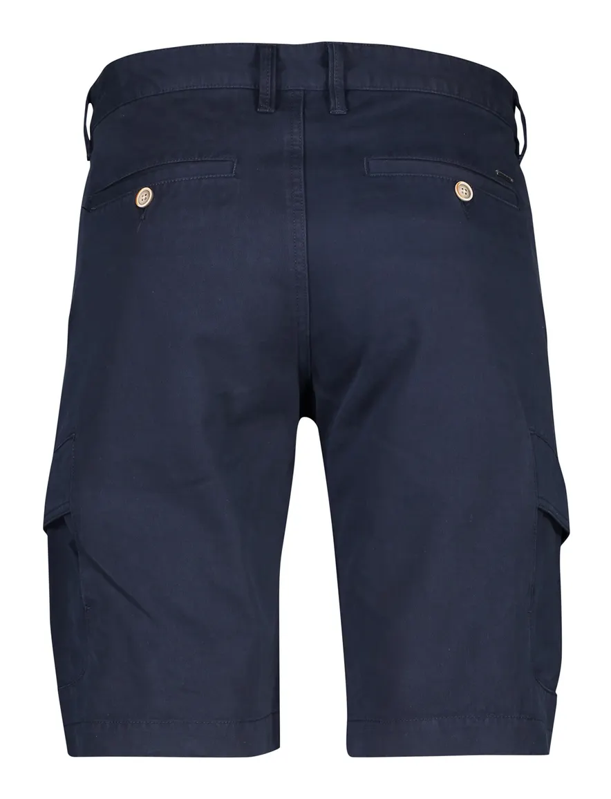 State of Art Bermuda effen donkerblauw cargo katoen