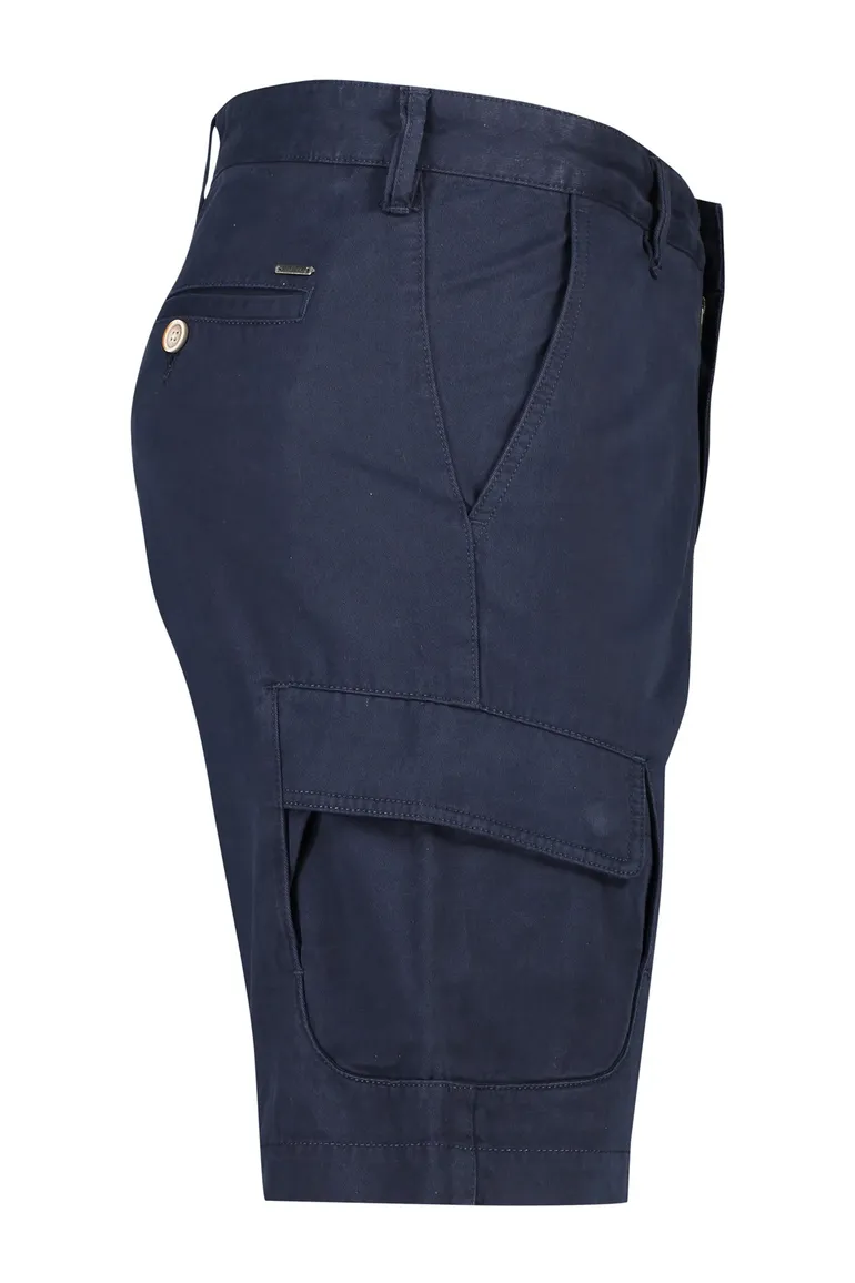 State of Art Bermuda effen donkerblauw cargo katoen