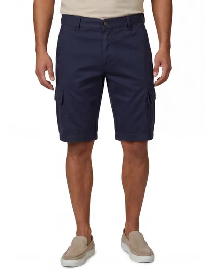 State of Art katoenen State of Art Bermuda effen donkerblauw