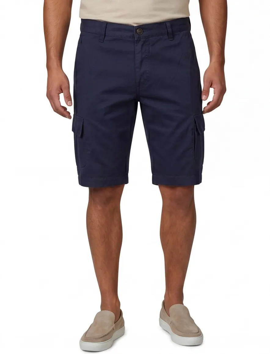 State of Art Bermuda donkerblauw katoen