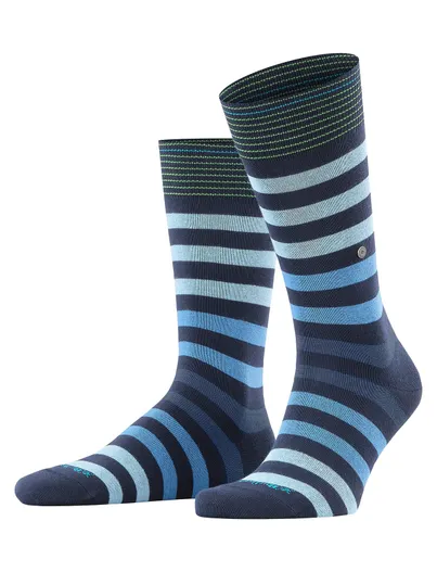 Burlington Burlington sokken donkerblauw gestreept geprint
