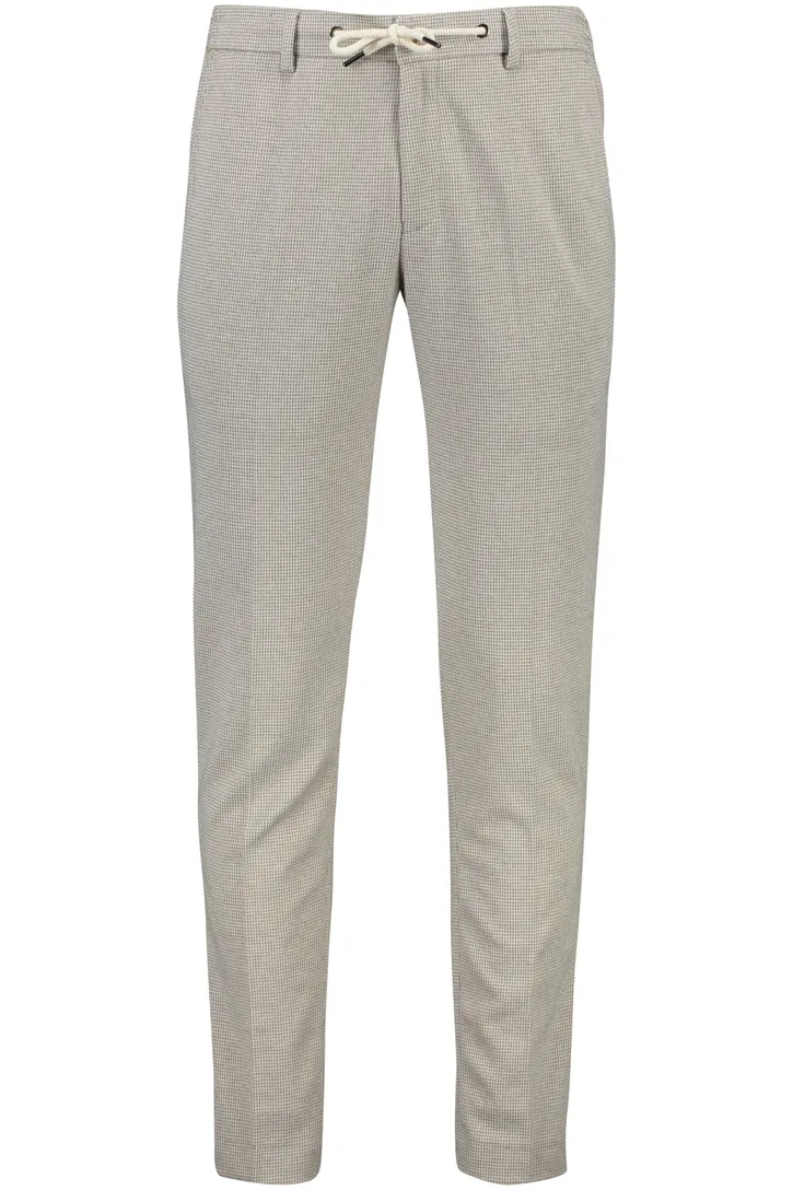 Chino Portofino broek beige geruit touwlsluiting