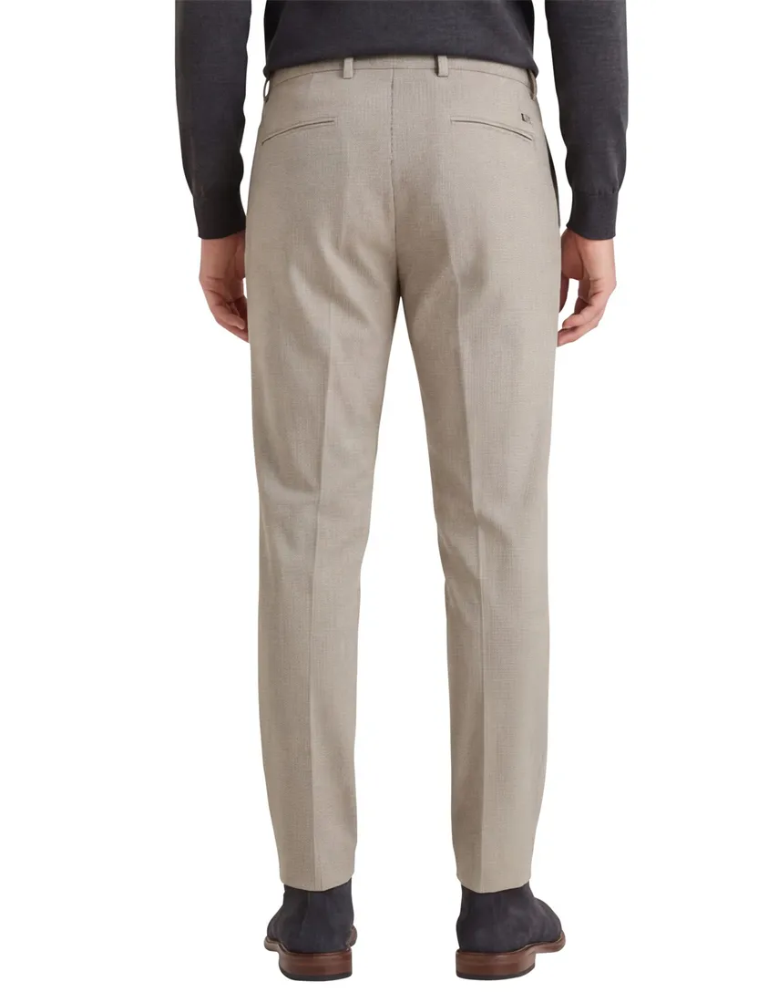Chino Portofino broek beige geruit touwlsluiting