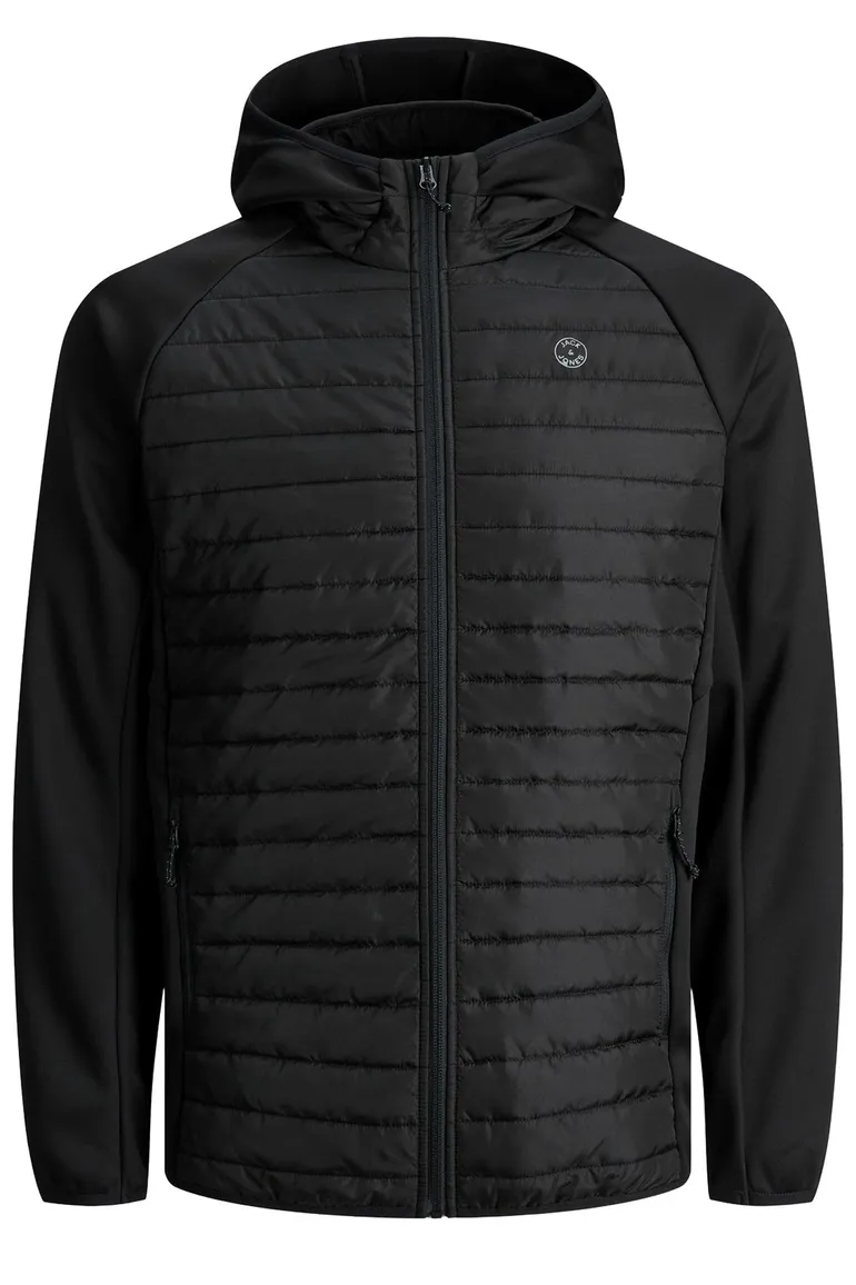 Jack & Jones tussenjas Plus Size zwart effen rits normale fit