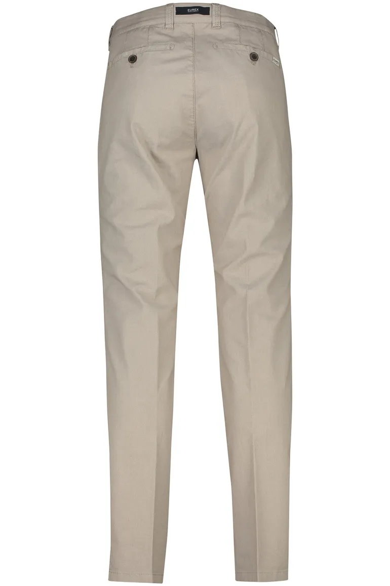 Eurex katoenen broek beige effen regular fit