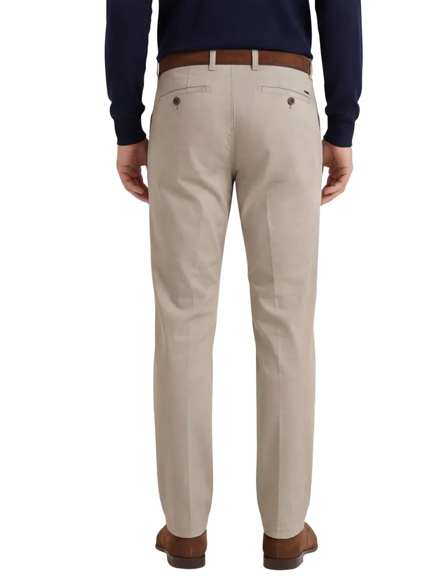 Eurex katoenen broek beige effen regular fit