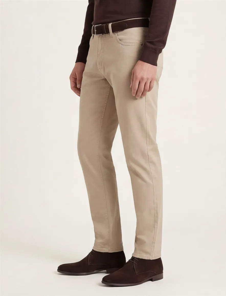 Brax Pantalon beige effen chuck modern fit