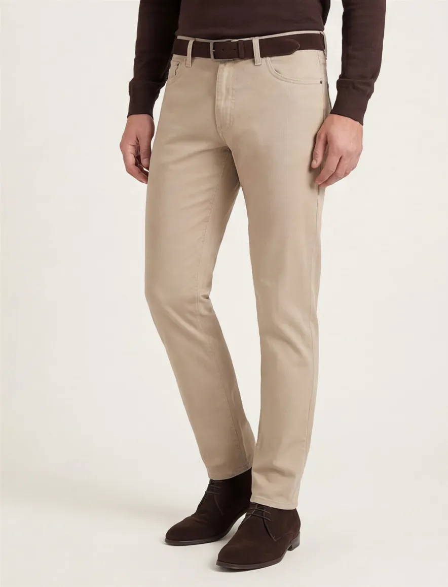 Brax Pantalon beige effen chuck modern fit