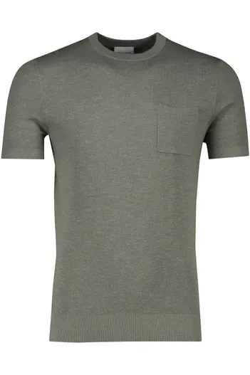 Profuomo Profuomo t-shirt groen effen met borstzak