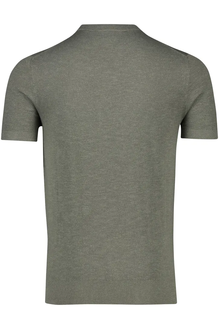 Profuomo t-shirt groen effen katoen-linnen