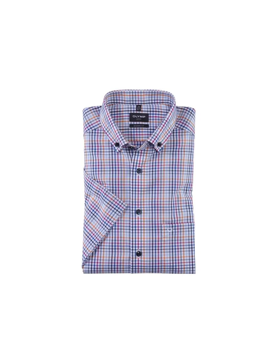 Blauw overhemd Olymp geprint