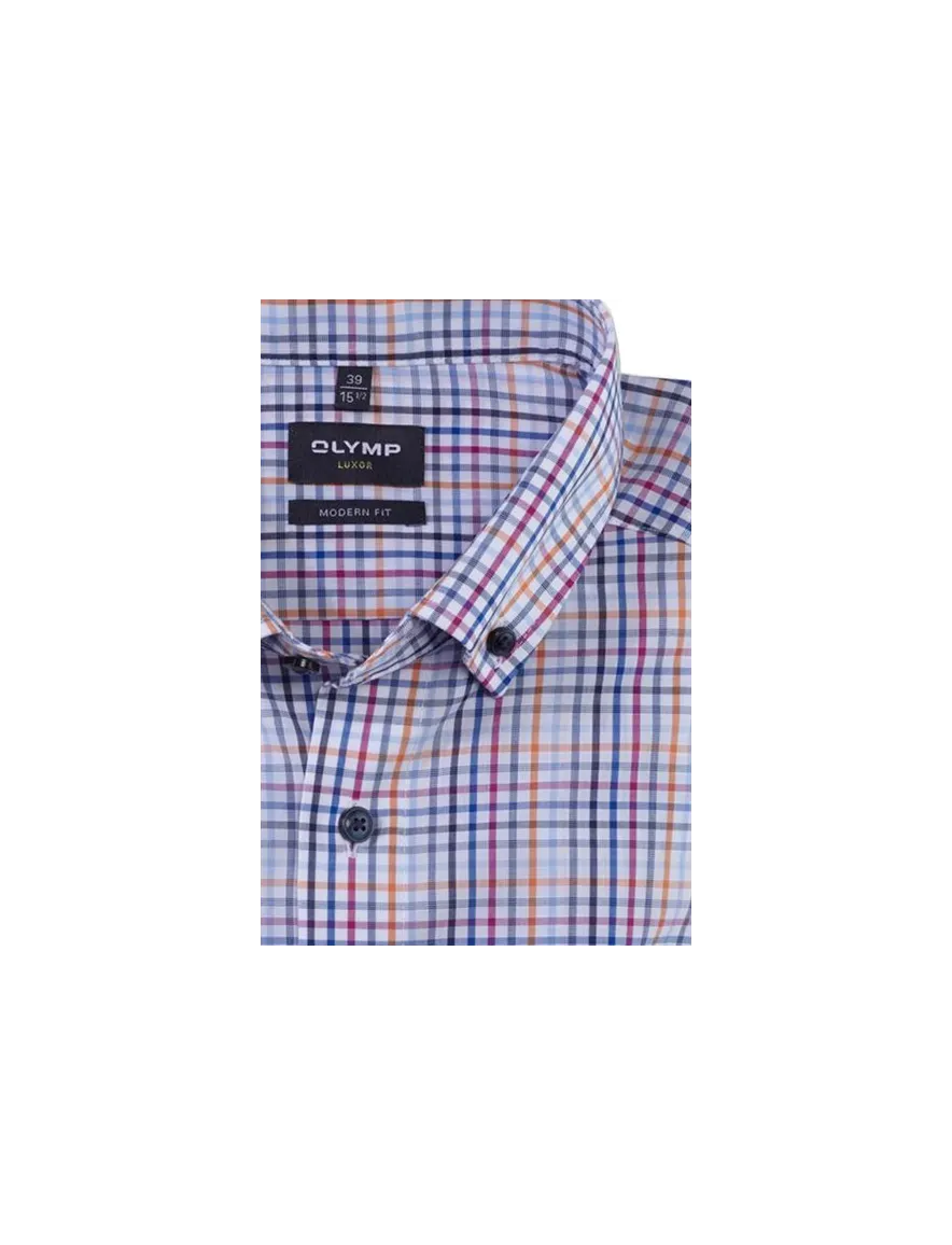 Blauw overhemd Olymp geprint