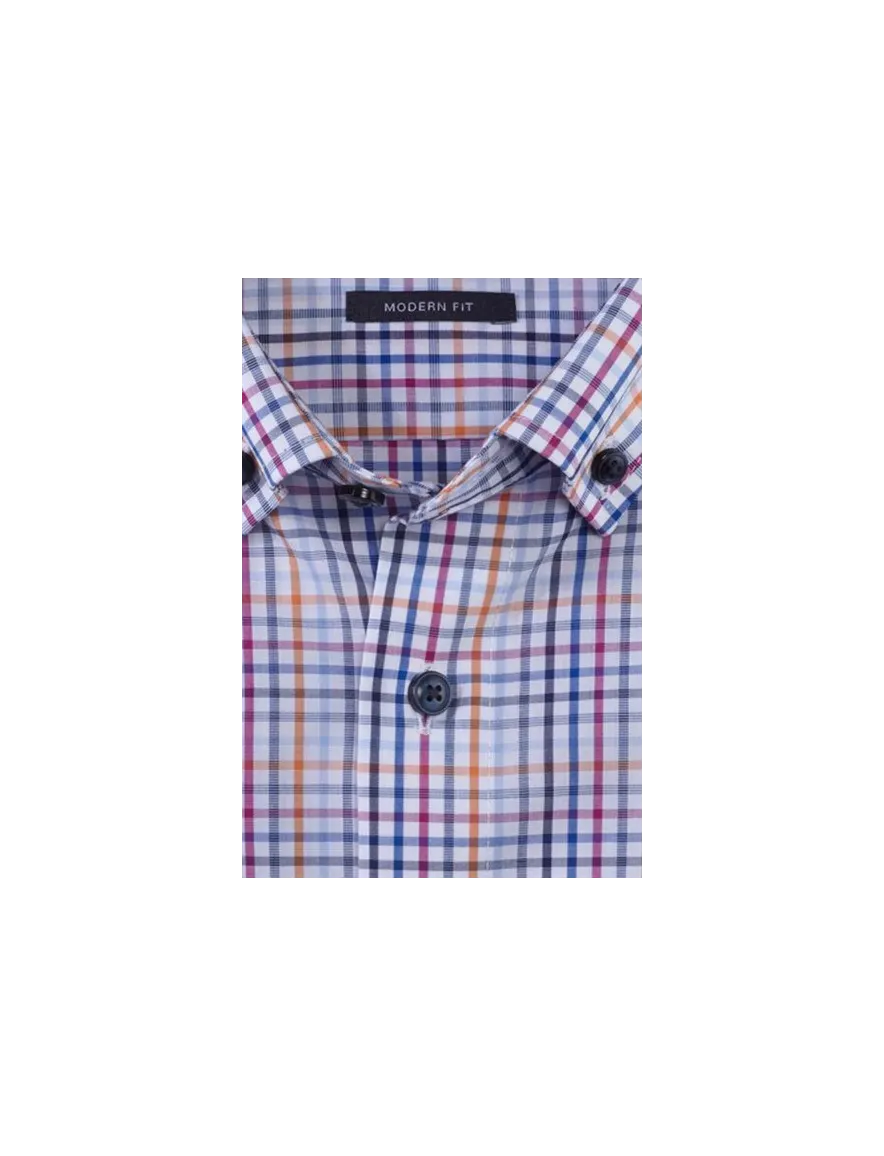 Blauw overhemd Olymp geprint