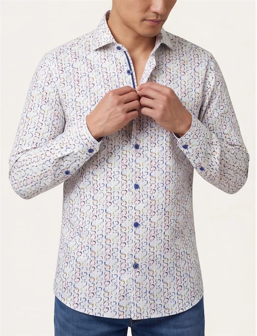 Olymp overhemd Level Five extra slim fit multicolor geprint