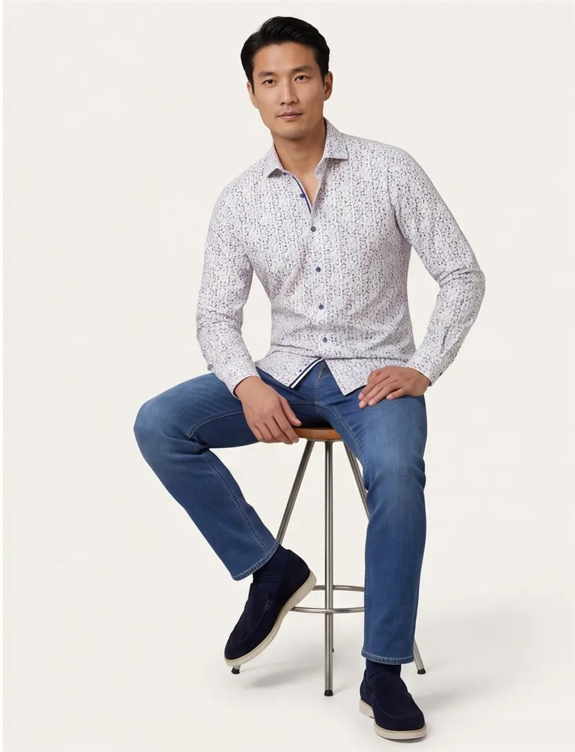 Olymp overhemd Level Five extra slim fit multicolor geprint
