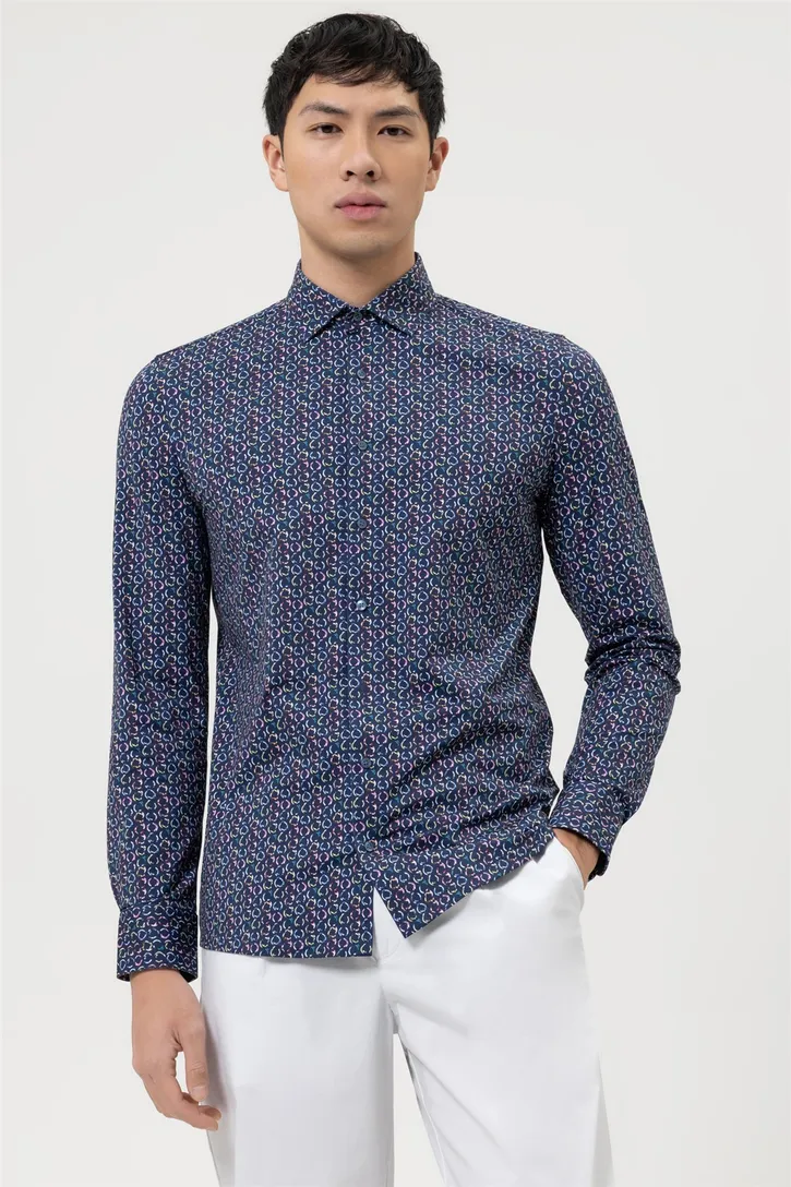 Olymp overhemd Level Five extra slim fit multicolor geprint