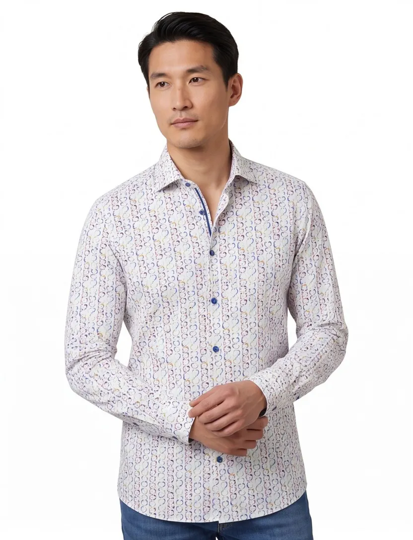 Olymp overhemd Level Five extra slim fit multicolor geprint