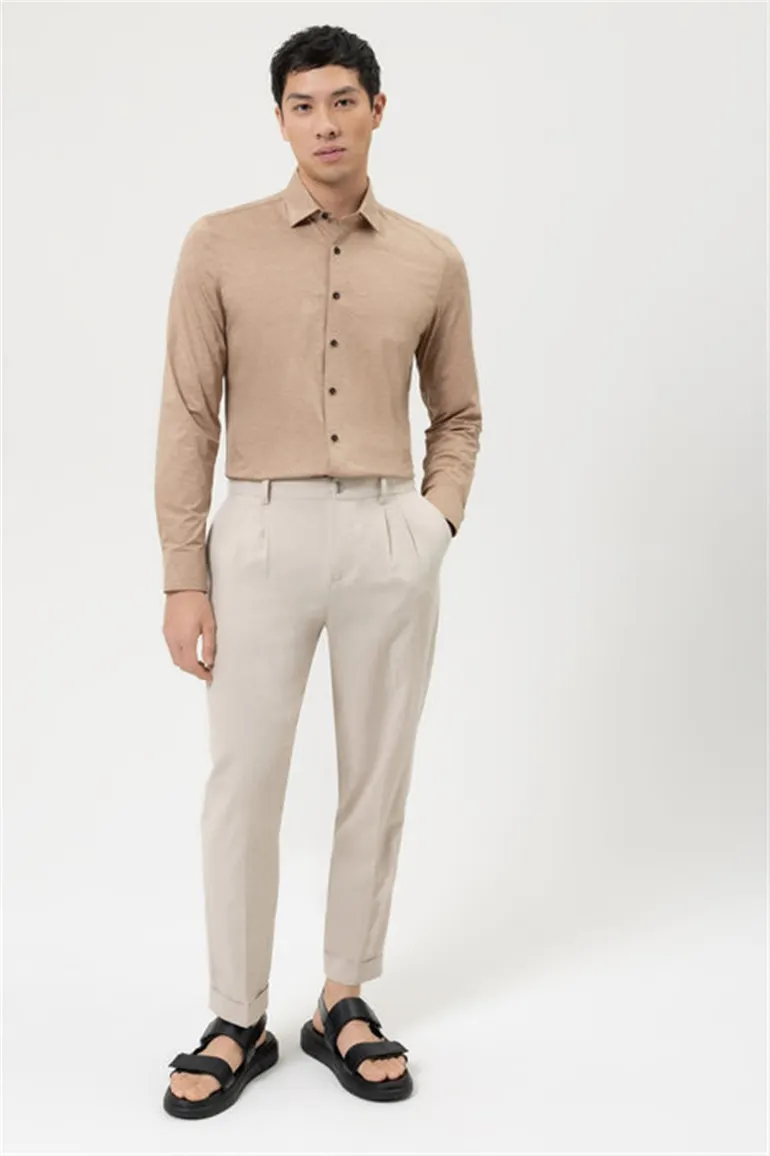 Olymp overhemd Level Five body fit extra slim fit camel