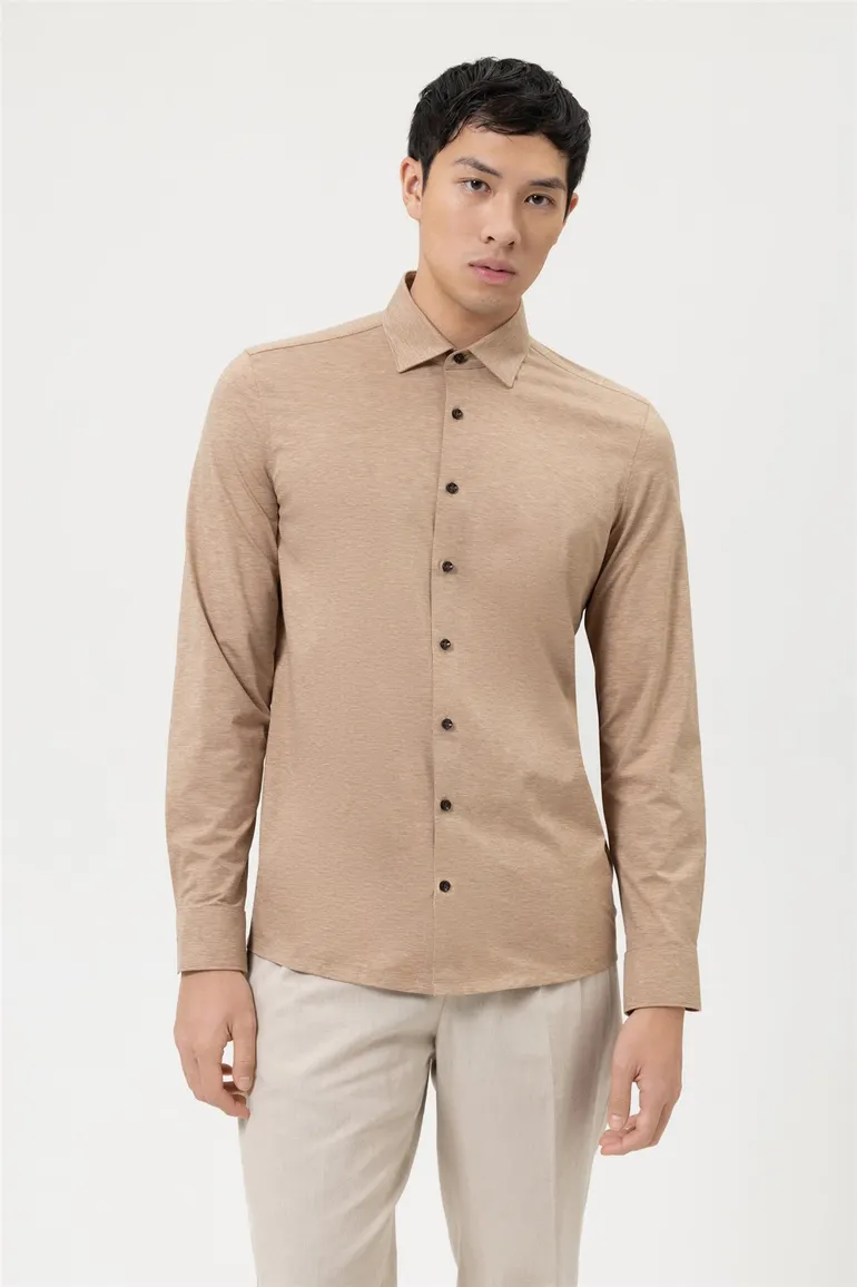 Olymp overhemd Level Five body fit extra slim fit camel