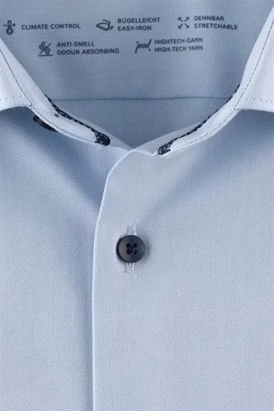 Olymp Level Five 24/Seven business overhemd extra slim fit lichtblauw effen katoen