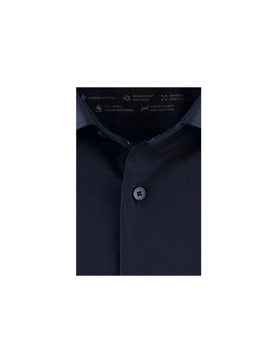 Donkerblauw Olymp business overhemd Level Five extra slim fit katoen