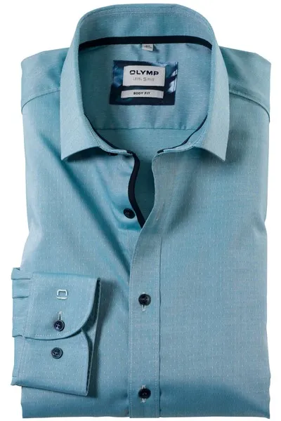 Olymp overhemd ml 5 blauw groen