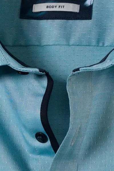 Olymp overhemd ml 5 blauw groen