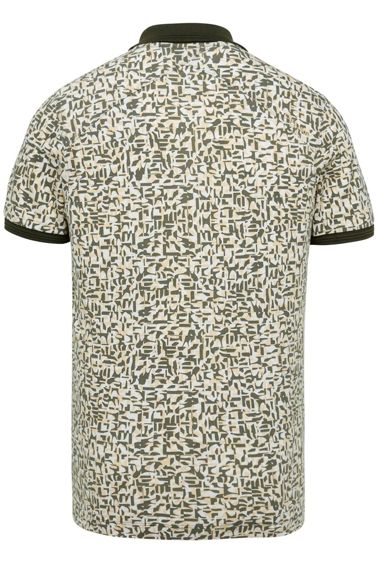 Cast Iron poloshirt groen geprint