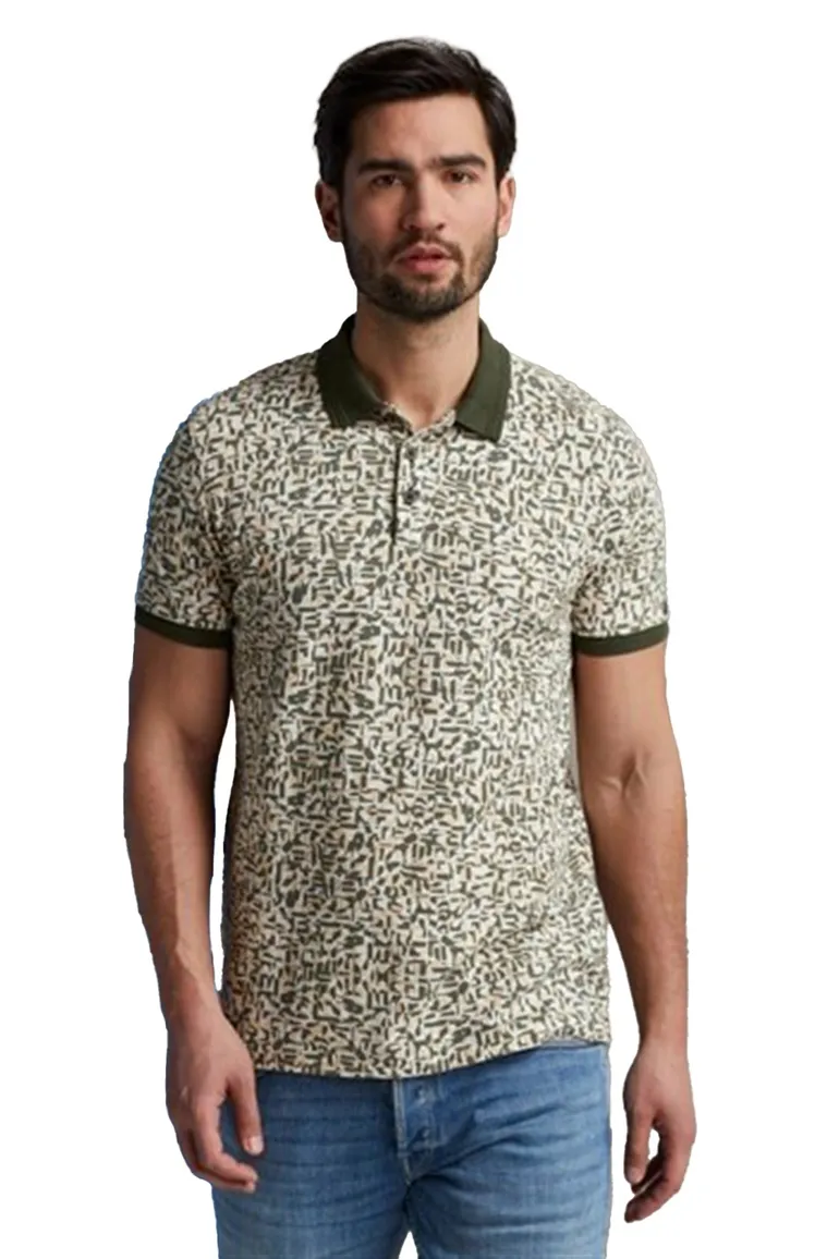 Cast Iron poloshirt groen geprint