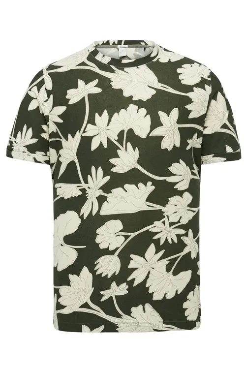 Cast Iron T-shirts groen bladeren katoen