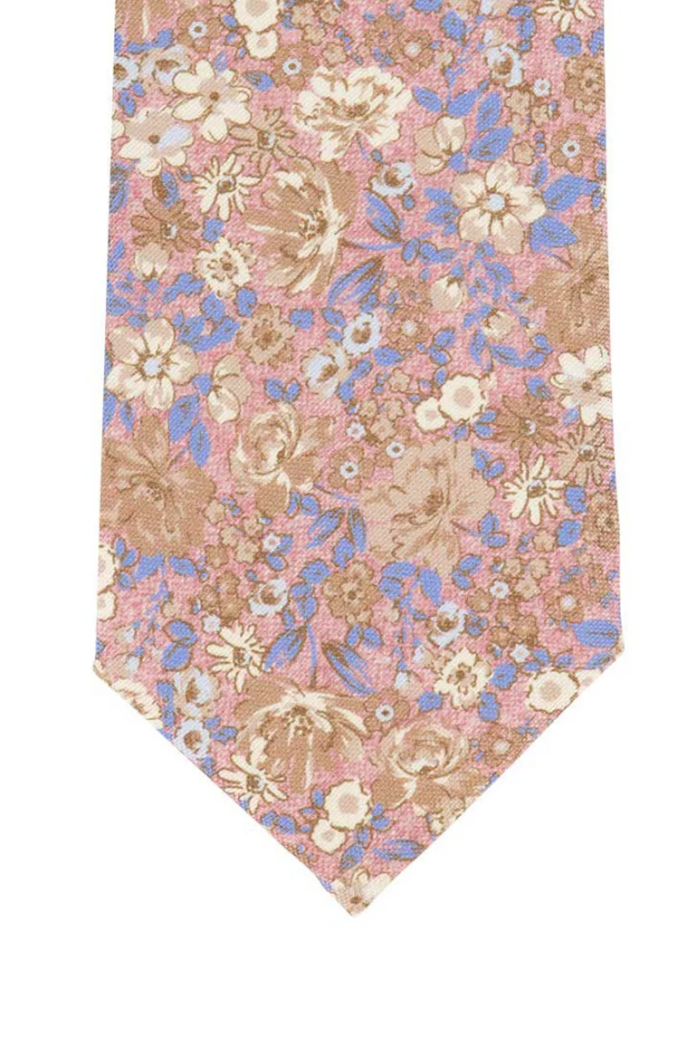 Profuomo stropdas roze print