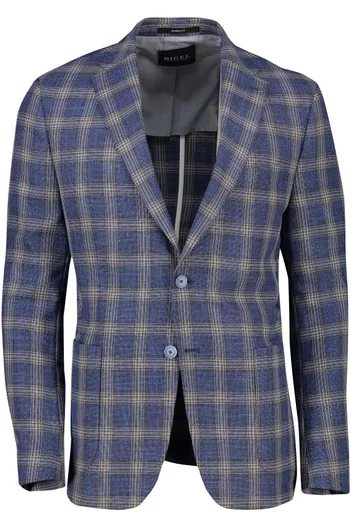 Digel Digel colbert geruit wol normale fit blauw